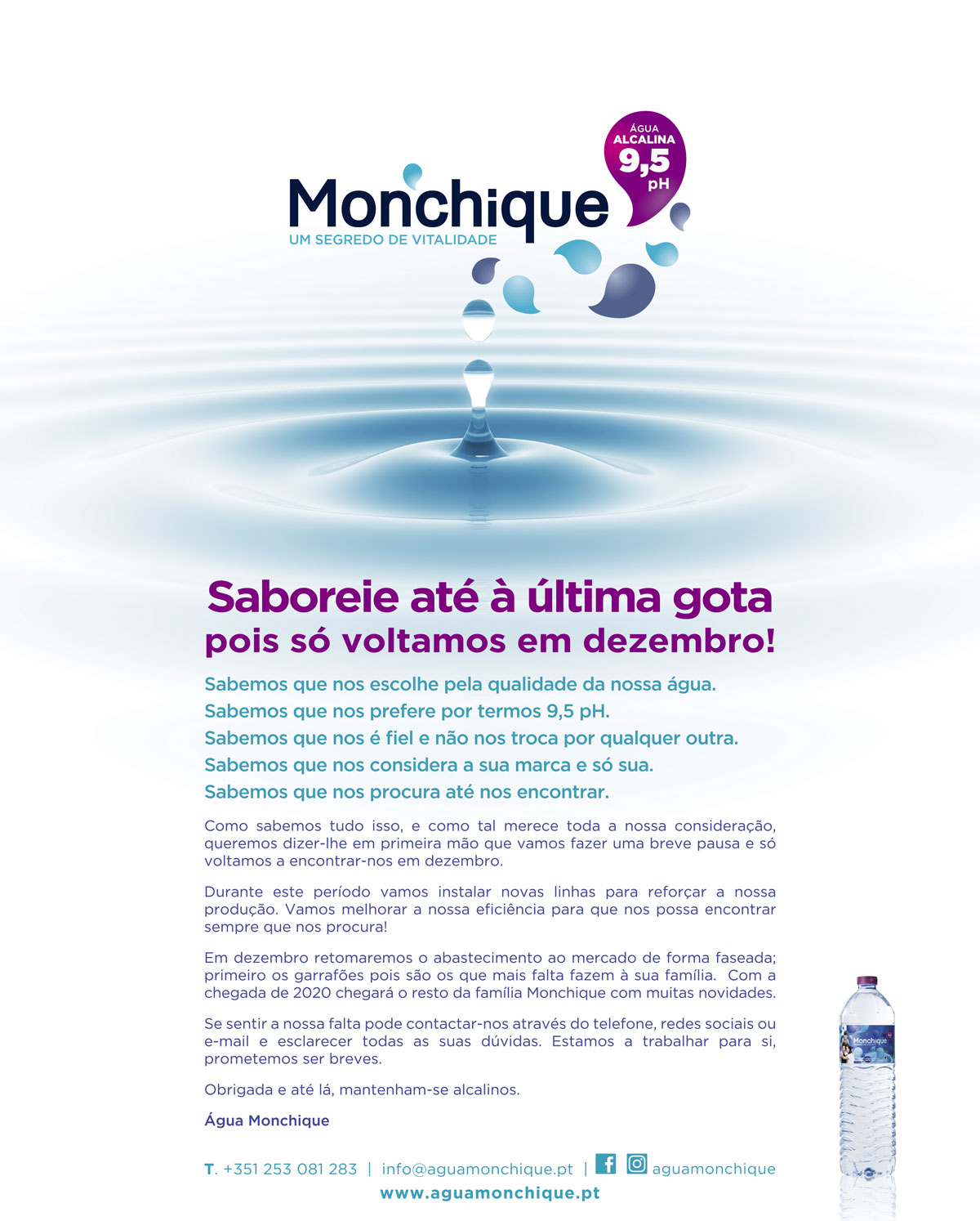 Água Monchique | Comunicado/Announcement