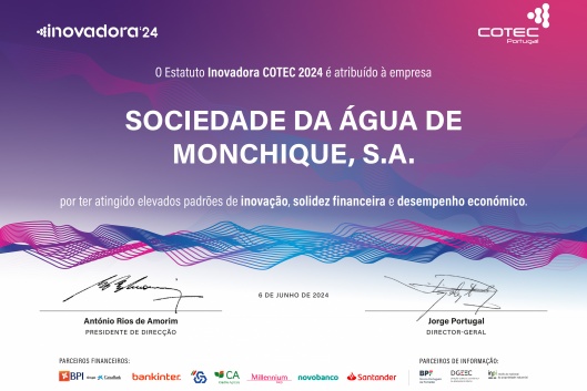 gua Monchique recebe estatuto INOVADORA COTEC 2024